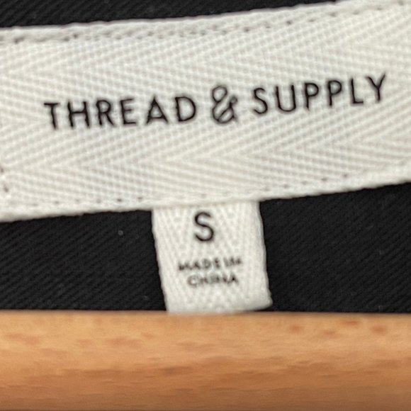 THREAD & SUPPLY 100% Tencel Black Short Sleeve Dress: NWOT! SMALL (Runs Large) - Picture 3 of 3